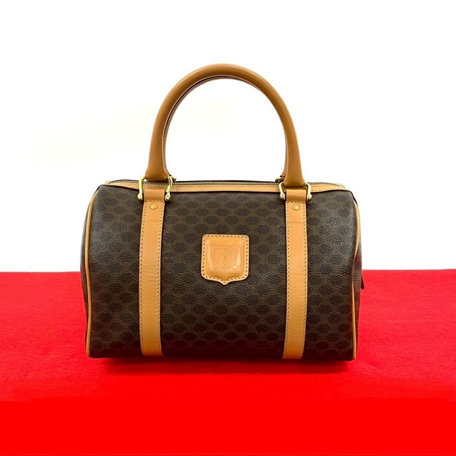 【極美品✨】CELINEセリーヌ ボストンバッグ マカダム トリオンフ ブラウン CELINE 極 美品 セリーヌ ヴィンテージ マカダム ブラゾン