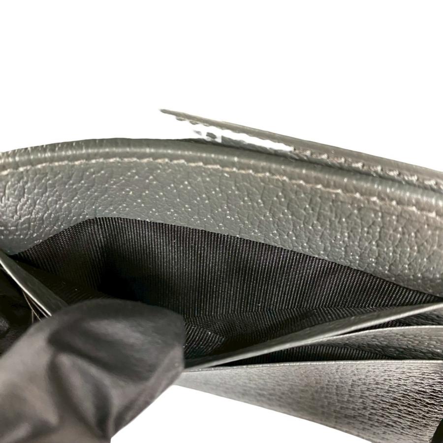 GUCCI 未使用保管品 希少品 グッチ GG スプリーム ロゴ 金具 レザー 二  