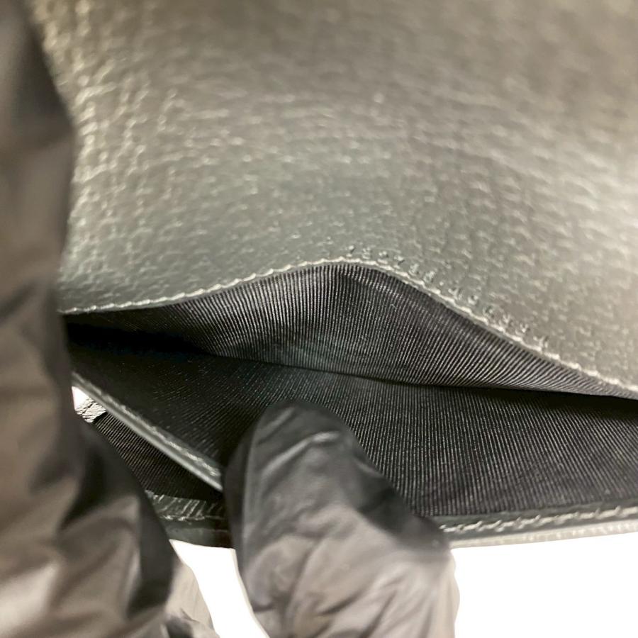 GUCCI 未使用保管品 希少品 グッチ GG スプリーム ロゴ 金具 レザー 二  