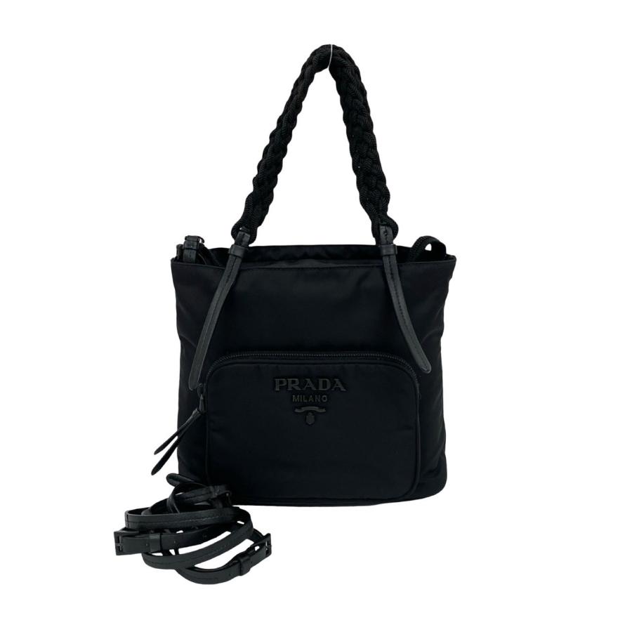 PRADA（プラダ） 極 美品 ロゴ 金具 テスート ナイロン レザー 本革