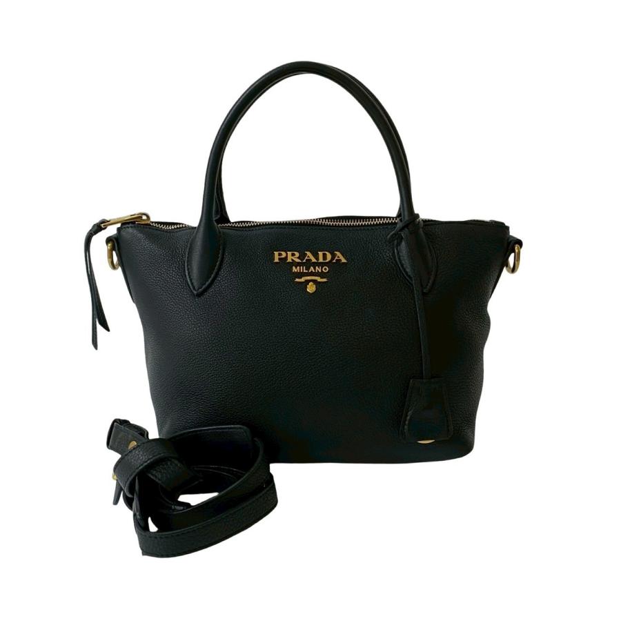 PRADA（プラダ） 極 美品 ロゴ 金具 レザー 本革 2way ハンドバッグ
