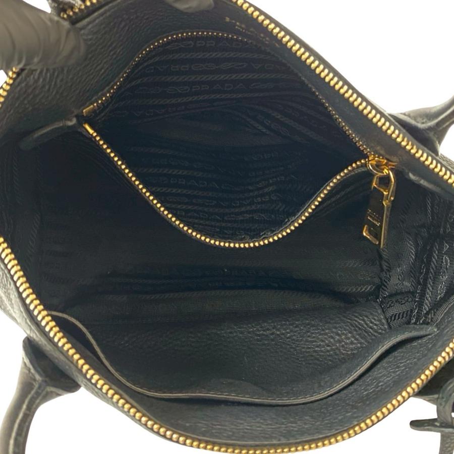 PRADA（プラダ） 極 美品 ロゴ 金具 レザー 本革 2way ハンドバッグ