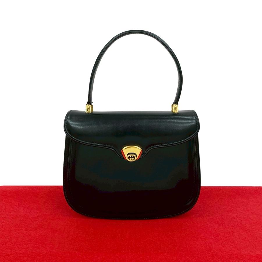 GUCCI 極 美品 希少品 グッチ オールドグッチ ロゴ 金具 カーフ