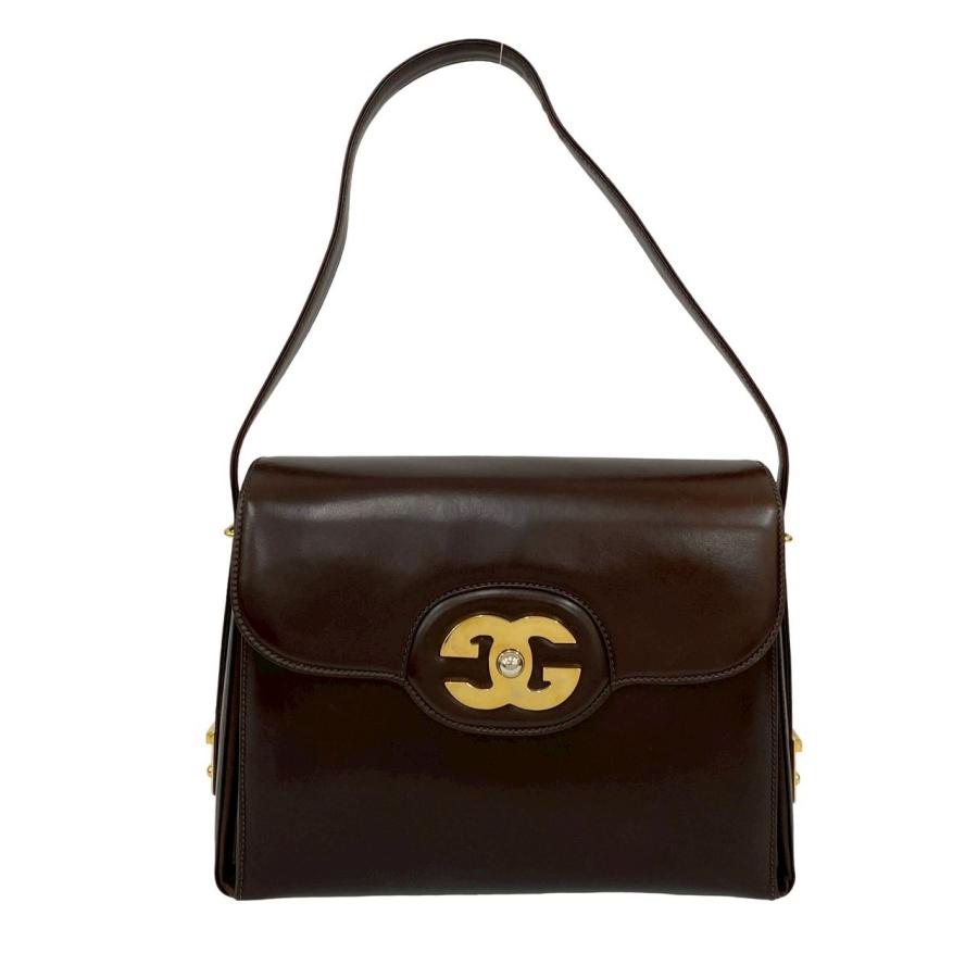 GUCCI ハンドバッグ　GGロゴ　レザー　オールドグッチ　ブラウン GUCCI 極 美品 グッチ オールドグッチ ヴィンテージ GG ロゴ