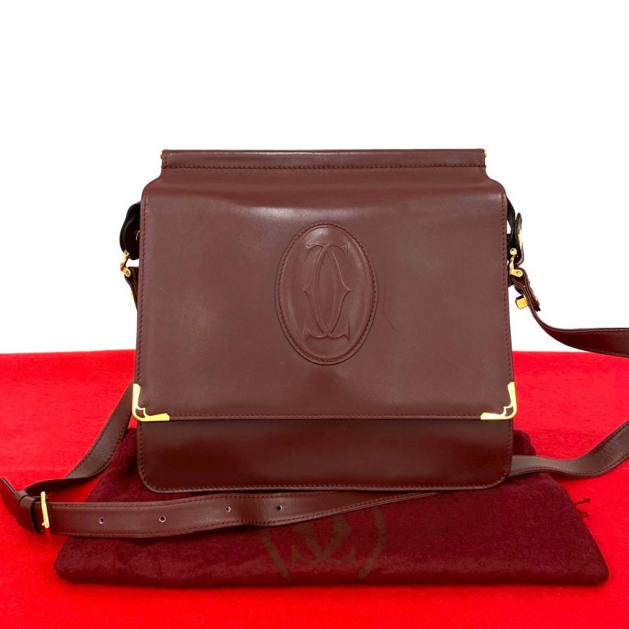 Cartier 極 美品 袋付き CARTIER カルティエ マストライン ロゴ カーフ 