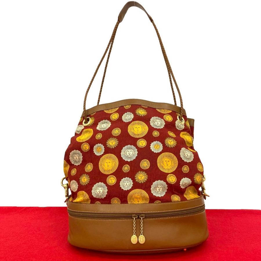 GUCCI 極 美品 超希少 グッチ オールドグッチ 太陽神 柄 レザー
