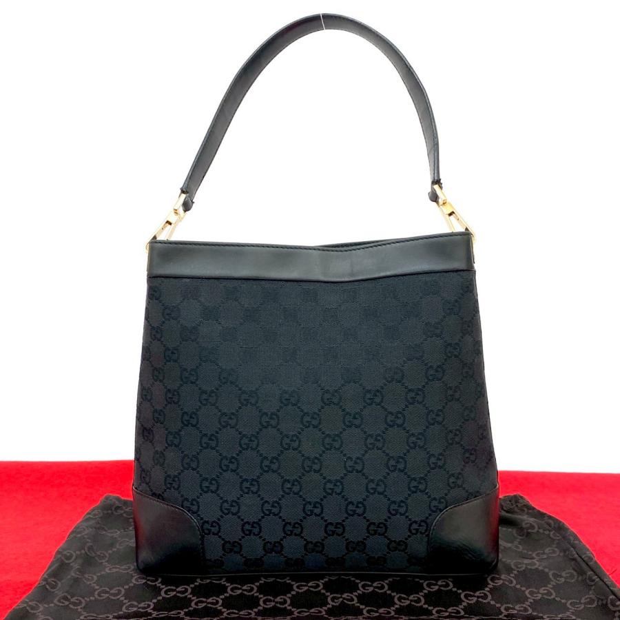GUCCI 極 美品 袋付 グッチ GG キャンバス レザー 本革 セミ