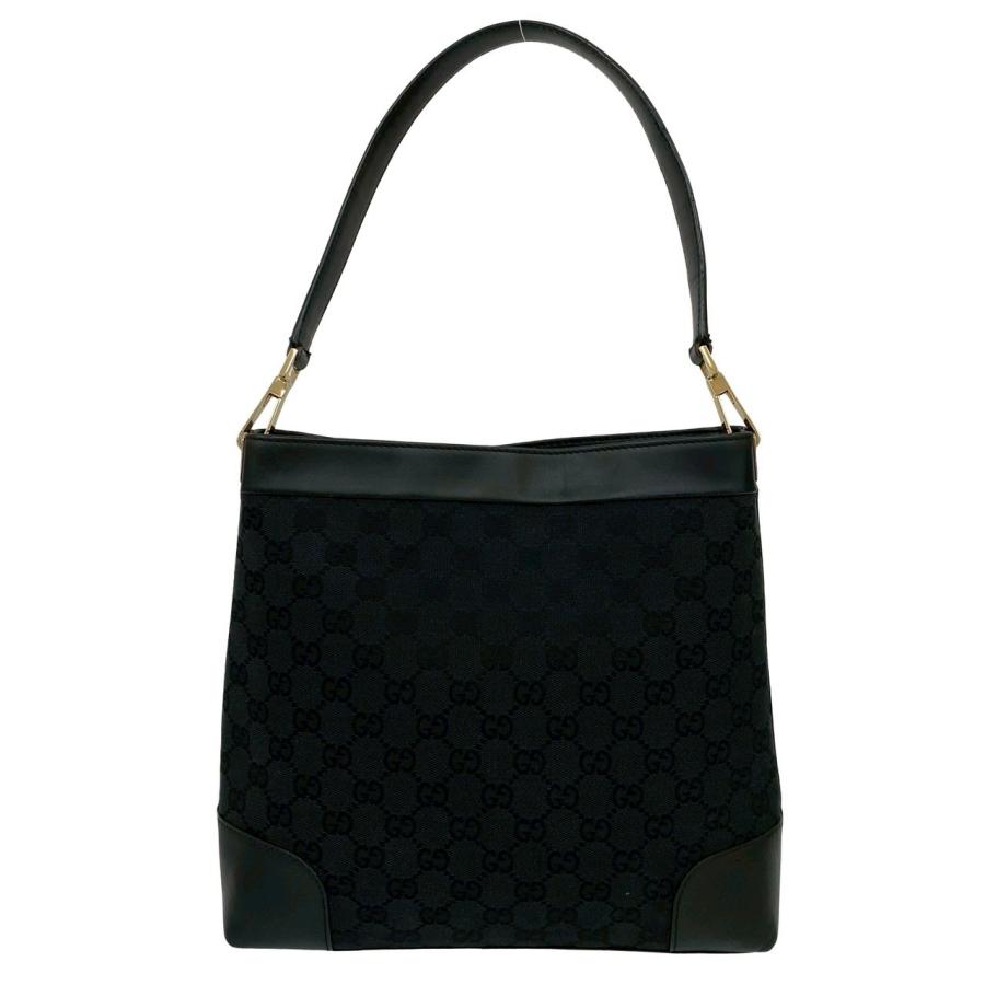 【✨極美品✨】グッチ トートバッグ GGキャンバス ブラック GUCCI 極 美品 袋付 グッチ GG キャンバス レザー 本革 セミ ワン