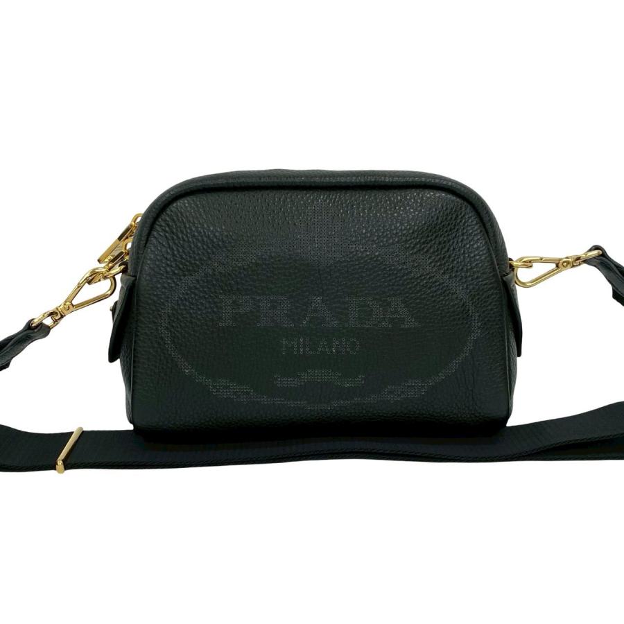 PRADA 極 美品 箱 袋付き プラダ 三角ロゴ 金具 ヴィッテロ