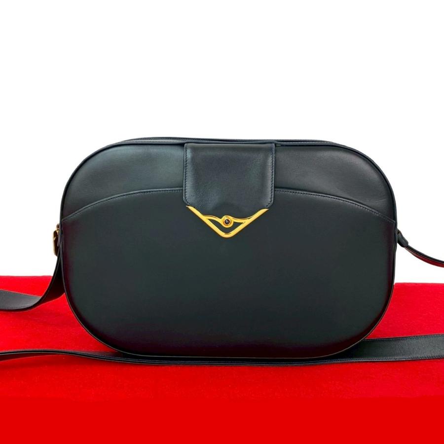 極 美品 CARTIER カルティエ サファイアライン カーフ レザー 本革 ミニ ショルダーバッグ ポシェット サコッシュ ネイビー 96764 Cartier（カルティエ） 極 美品 サファイアライン カーフ レザー 本革