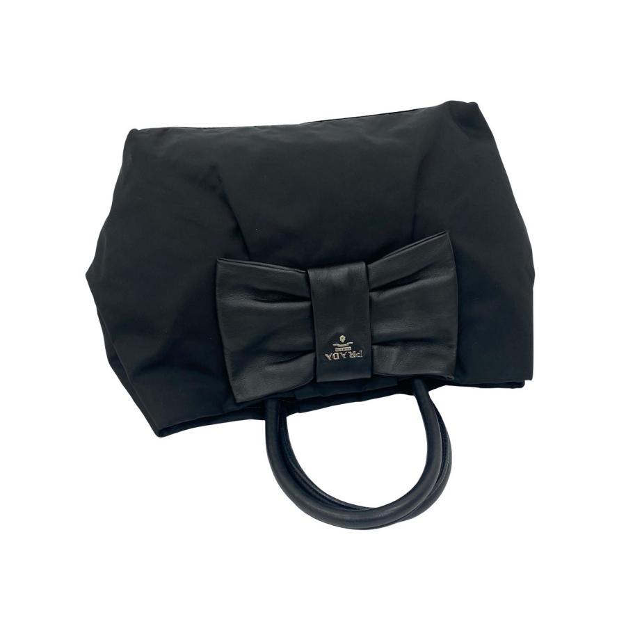 PRADA（プラダ） 極 美品 保存袋付き ロゴ 金具 ナイロン レザー 本革