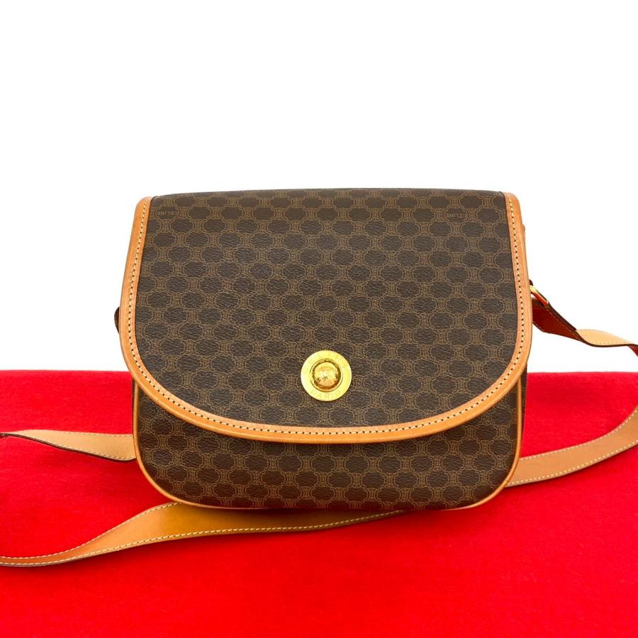 美品 CELINE アクセサリーポーチ トリオンフ マカダム柄 ハンドバッグ CELINE 未使用保管品 セリーヌ マカダム ブラゾン トリオンフ 柄