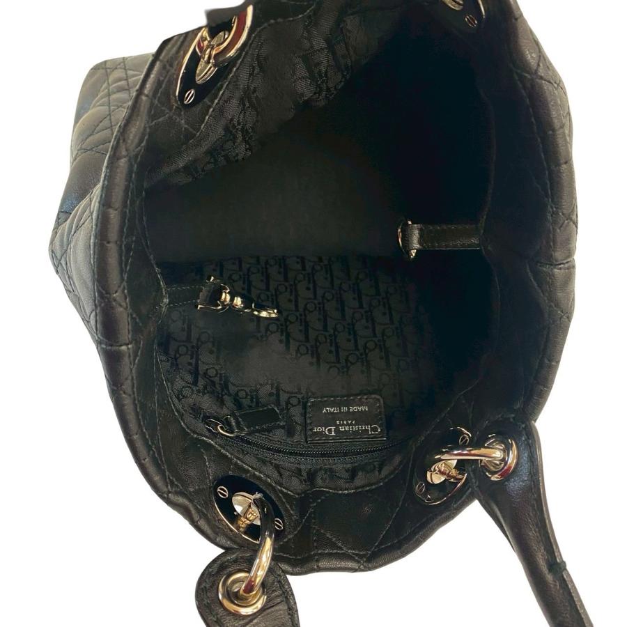Christian Dior カナージュ　レザートートバッグ 極 美品 Christian Dior ディオール レディディオール カナージュ