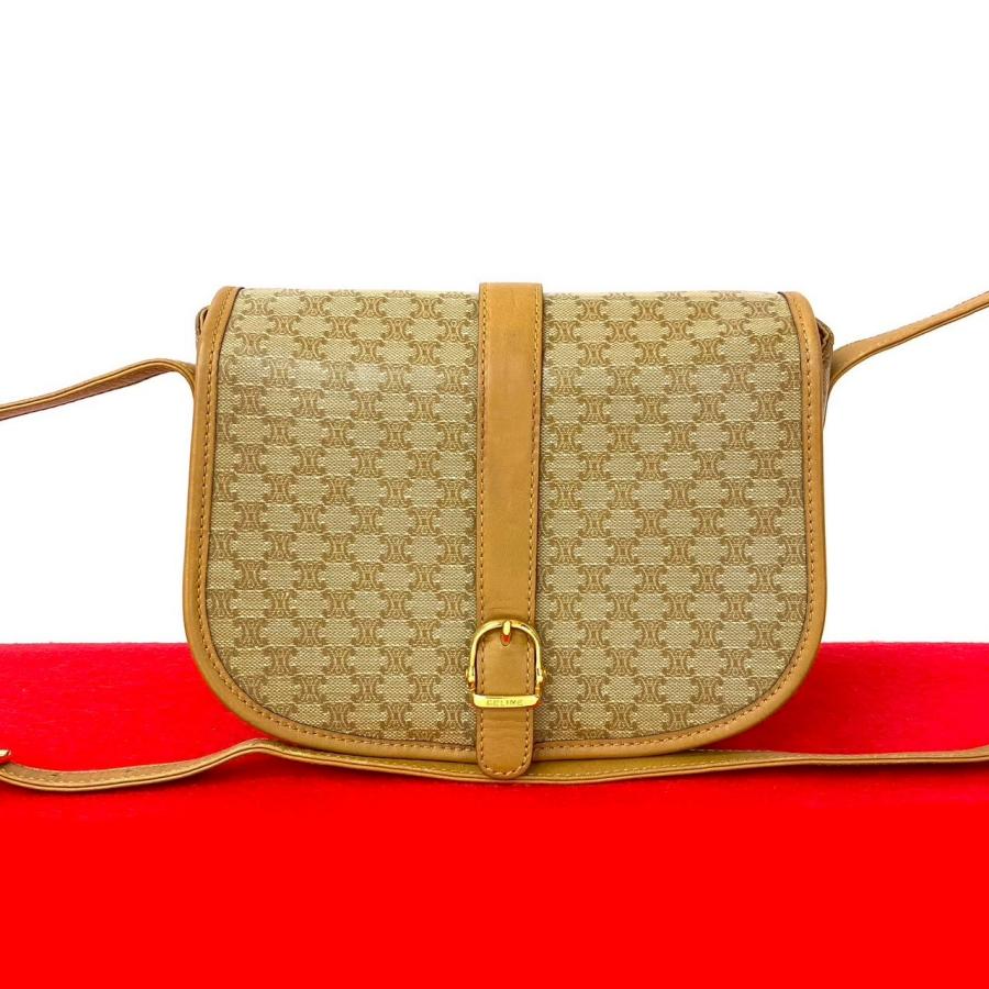極 美品 セリーヌ マカダム ブラゾン 柄 レザー 2way ショルダーバッグ CELINE 極 美品 セリーヌ ヴィンテージ マカダム ブラゾン 柄
