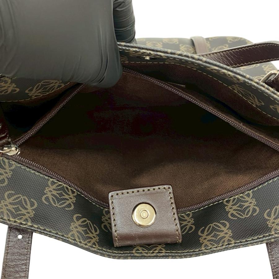 LOEWE（ロエベ） 極 美品 希少品 アナグラム 総柄 ロゴ 刻印 レザー