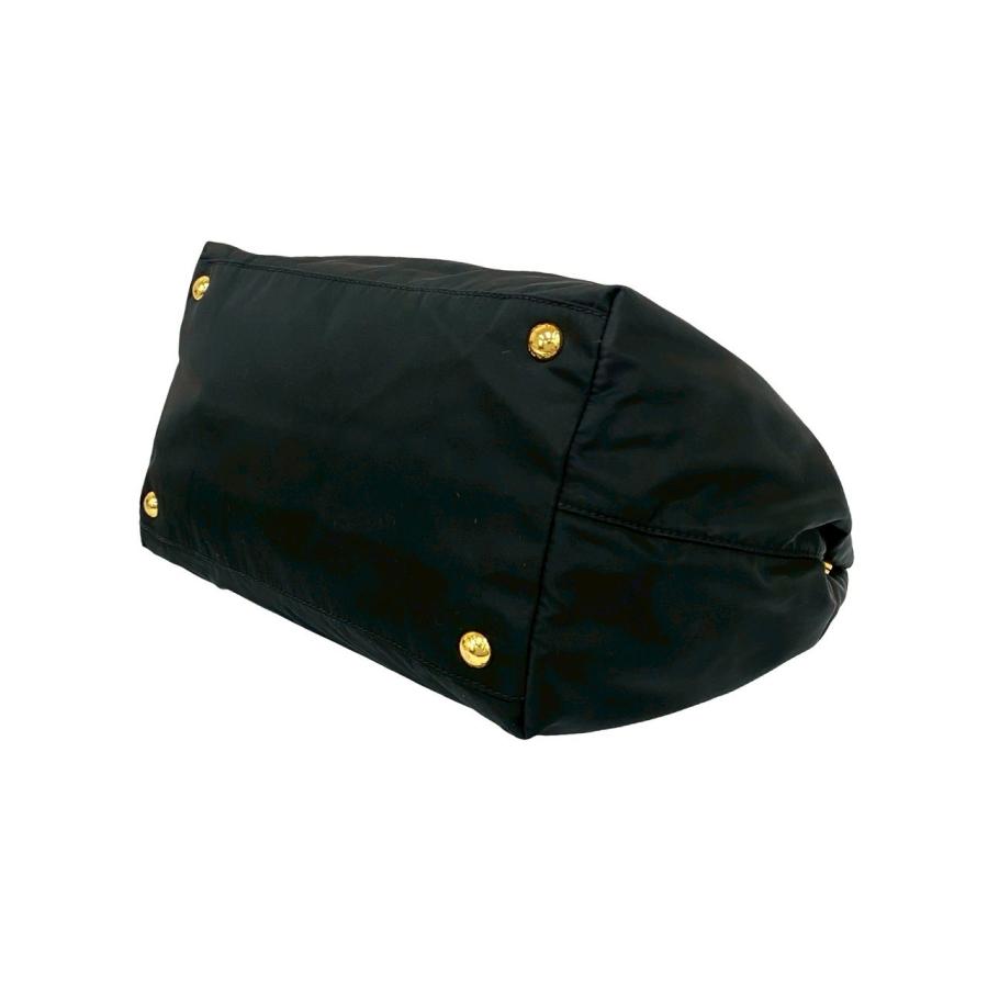 【極美品】 プラダ トートバッグ リボン ロゴ金具 テスート ネロ ゴールド金具 極美品】 プラダ トートバッグ リボン ロゴ金具 テスート ネロ