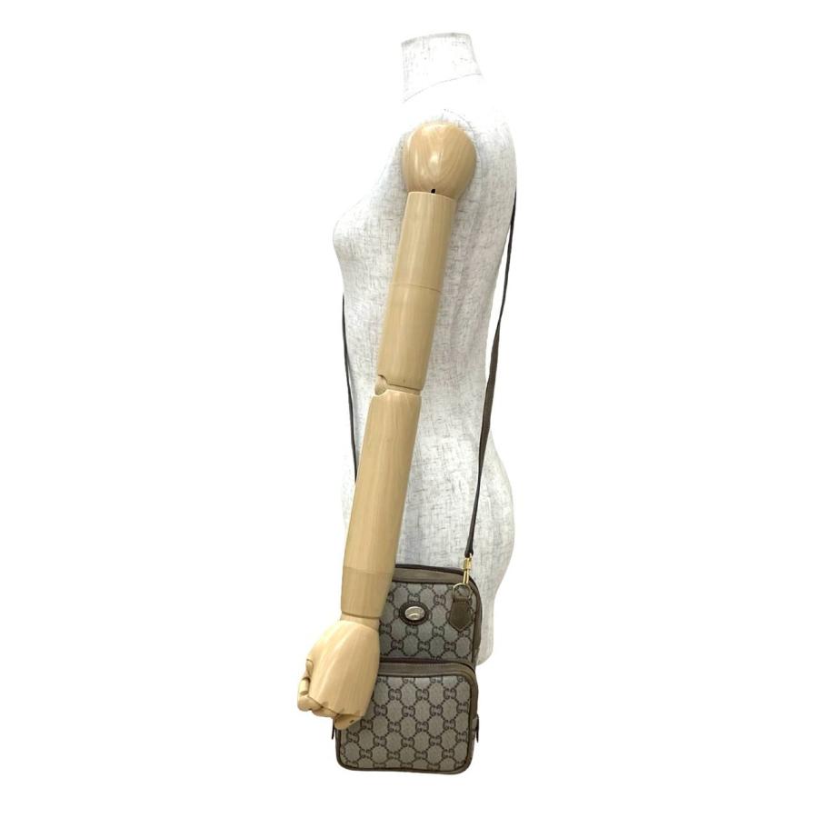 極 美品 GUCCI グッチ オールドグッチ ヴィンテージ グッチプラス ロゴ 金具 レザー ミニ ショルダーバッグ ポシェット ブラウン 21335 GUCCI（グッチ） 極 美品 オールドグッチ ヴィンテージ グッチプラス