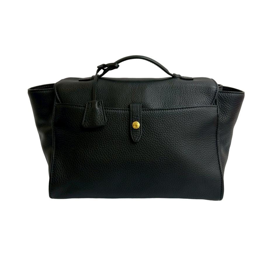 極 美品 袋付き PRADA プラダ ロゴ 金具 レザー 本革 2way ショルダーバッグ ハンドバッグ ミニ ボストンバッグ ネイビー 紺 18701 PRADA（プラダ） 極 美品 鍵 袋付き ロゴ 金具 レザー 本革 2way