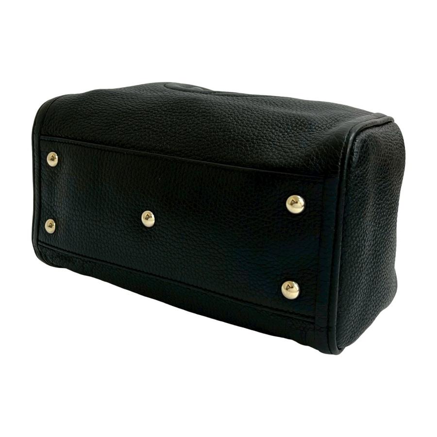 【極美品】グッチ ボディバッグ インターロッキング GG ソーホー シボ革 黒 GUCCI（グッチ） 極 美品 希少品 ソーホー インターロッキングG ロゴ