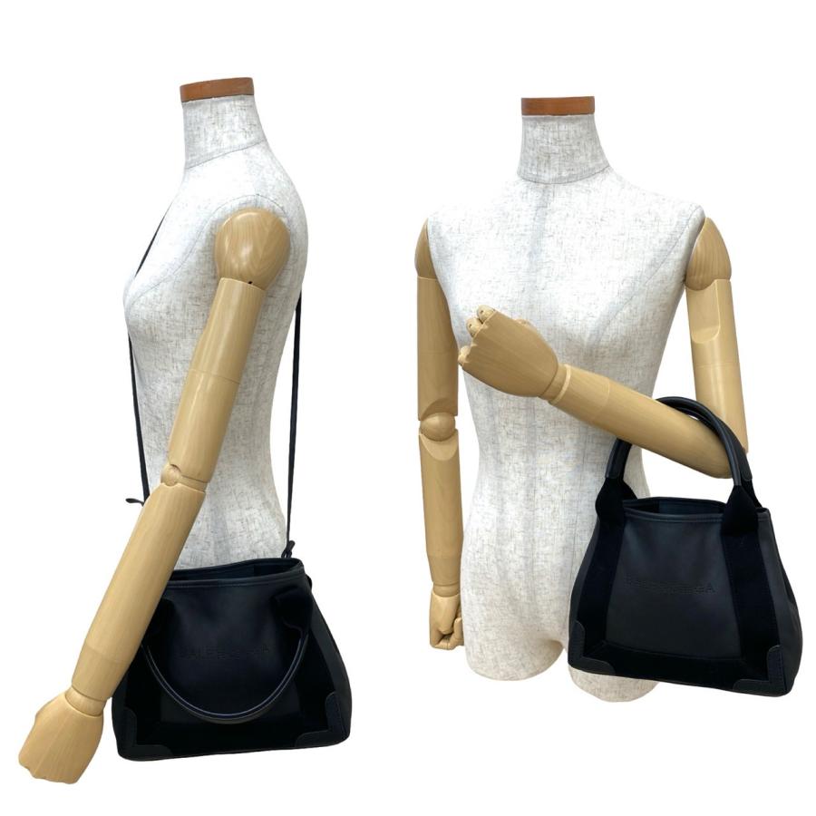 極 美品 袋 ポーチ付き BALENCIAGA バレンシアガ ネイビーカバス XS レザー 本革 2way ハンドバッグ ショルダーバッグ ブラック 21022 BALENCIAGA - 極 美品 袋 ポーチ付き BALENCIAGA バレンシアガ