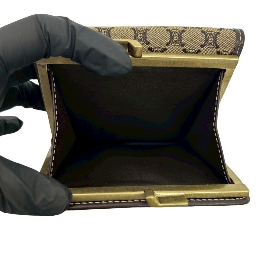 【希少品】 CELINE ケース　がま口　マカダム　トリオンフ　ブラウン CELINE 未使用保管品 セリーヌ マカダム ブラゾン トリオンフ 柄