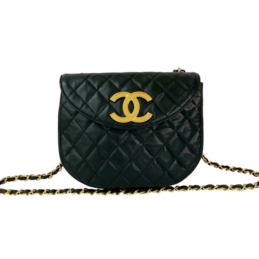 極 美品 シール有 0番台 CHANEL シャネル マトラッセ デカココ ラムスキン チェーン ミニ ショルダーバッグ ポシェット ブラック 97785 CHANEL（シャネル） 極 美品 シール有 0番台 マトラッセ デカココ