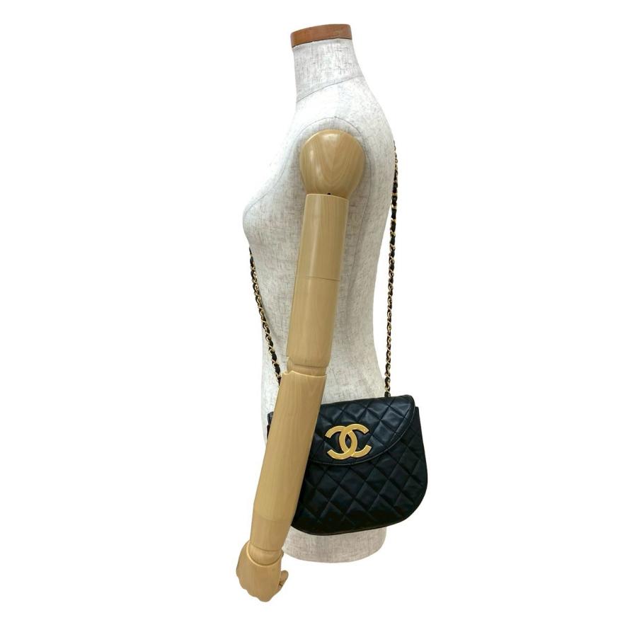 極 美品 シール有 0番台 CHANEL シャネル マトラッセ デカココ ラムスキン チェーン ミニ ショルダーバッグ ポシェット ブラック 97785 CHANEL（シャネル） 極 美品 シール有 0番台 マトラッセ デカココ