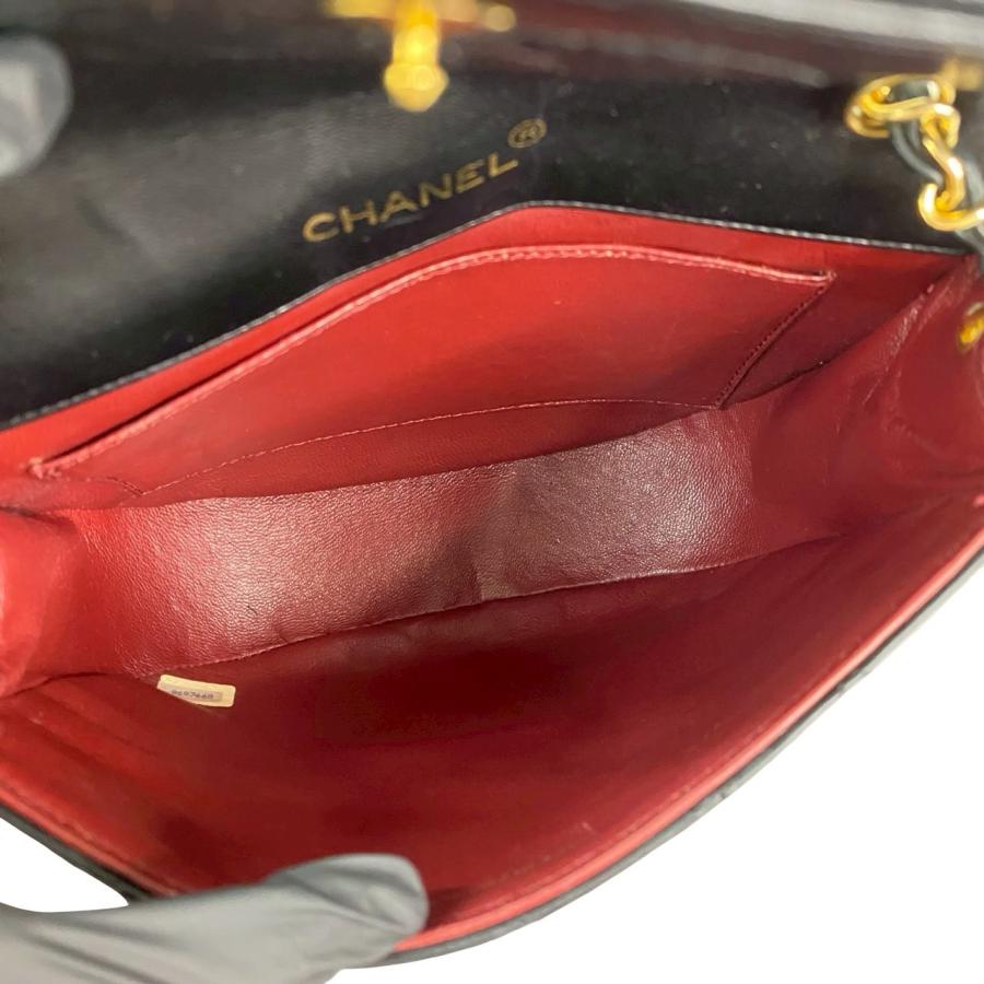 極 美品 シール有 0番台 CHANEL シャネル マトラッセ デカココ ラムスキン チェーン ミニ ショルダーバッグ ポシェット ブラック 97785 CHANEL（シャネル） 極 美品 シール有 0番台 マトラッセ デカココ