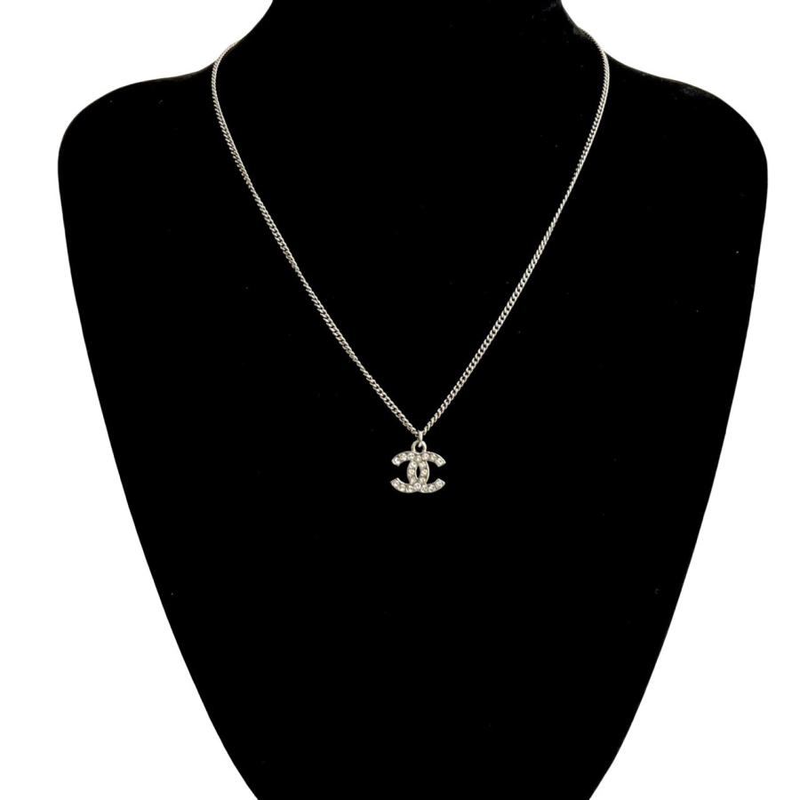 シャネル　ココマーク　ラインストーン　ネックレス　♡c12v CHANEL 極 美品 箱付き コメあり C12V シャネル ココマーク