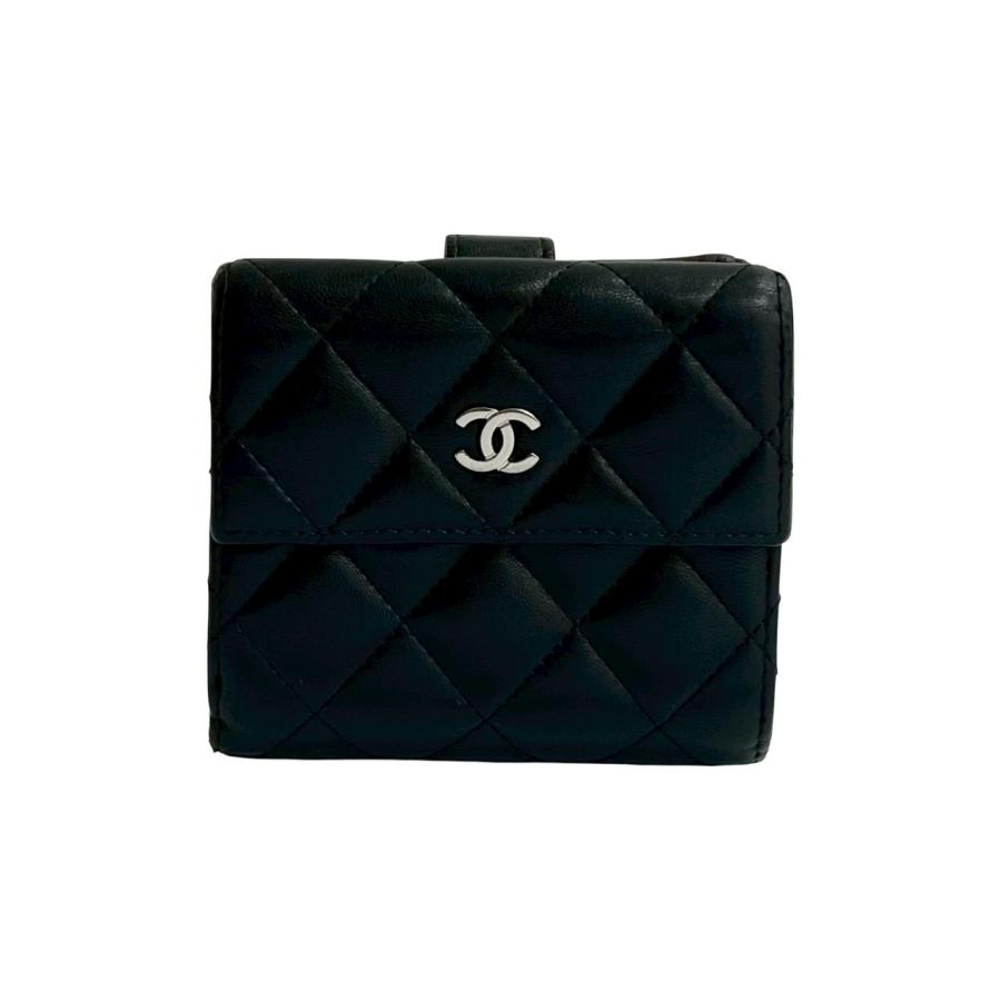 【美品】CHANEL シャネル マトラッセ ココマーク ニつ折り財布 ラムスキン CHANEL 極 美品 シール有 20番台 シャネル マトラッセ ココ