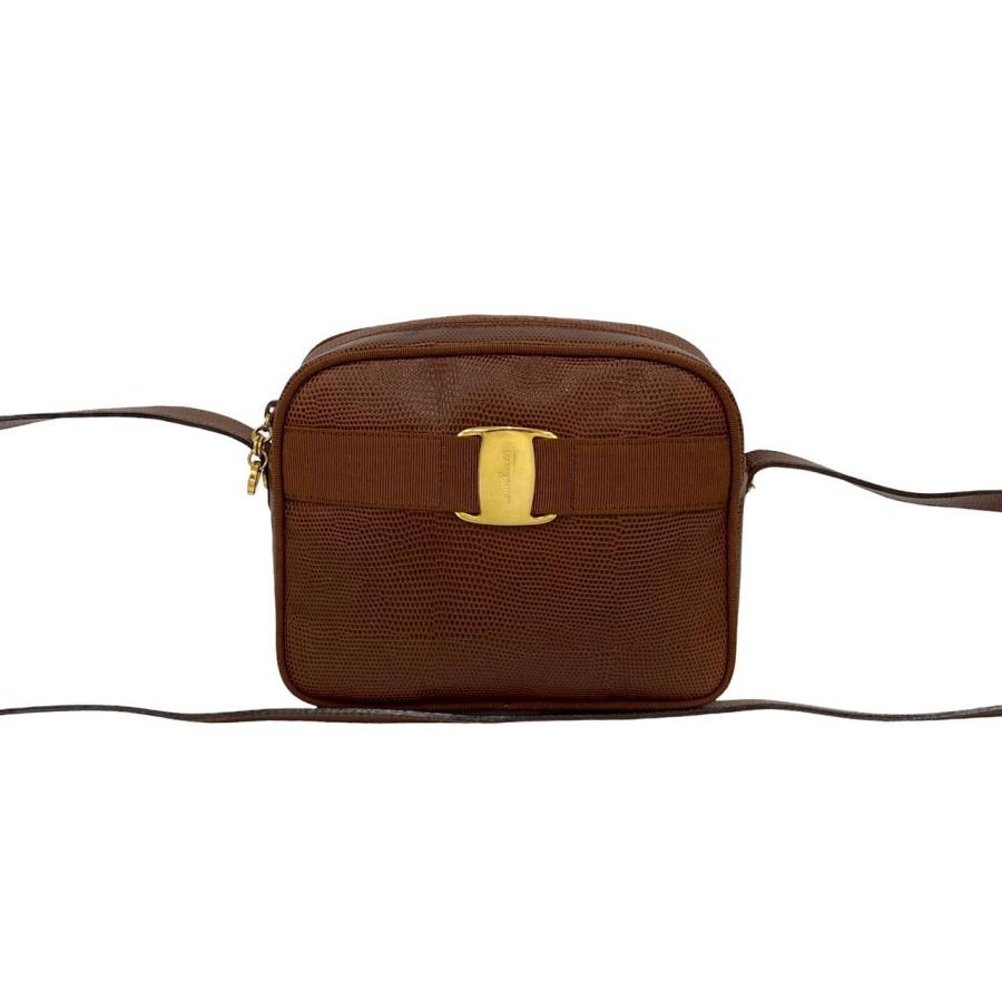 極 美品 Salvatore Ferragamo サルヴァトーレフェラガモ ヴァラ 金具 レザー 本革 ショルダーバッグ ポシェット ブラウン 茶 70876 極 美品 Salvatore Ferragamo サルヴァトーレフェラガモ ヴァラ 金具