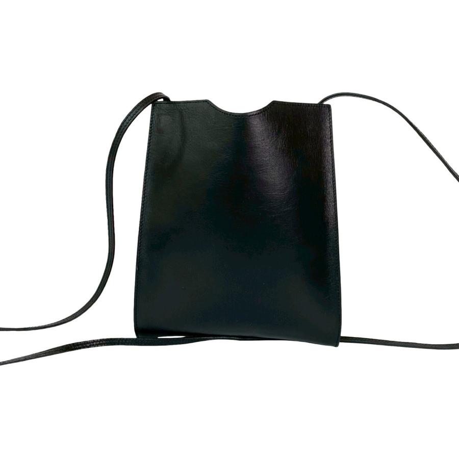 エルメス　シュリンクレザー　ノベルティ　ブラックショルダーバッグ HERMES（エルメス） 極 美品 希少品 オメニトゥ レザー 本革 ミニ