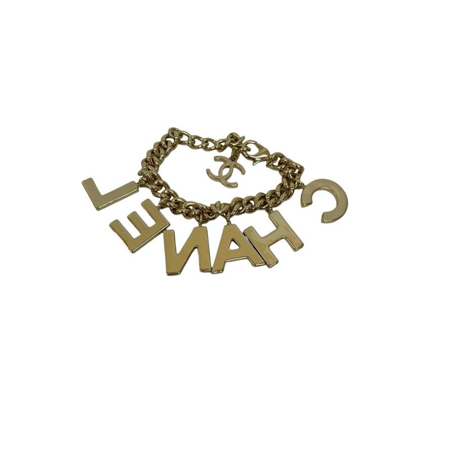 極 美品 コメあり B22A CHANEL シャネル ロゴ ココマーク ブレスレット バングル アクセサリー ブラック ホワイト ゴールド 89815_5