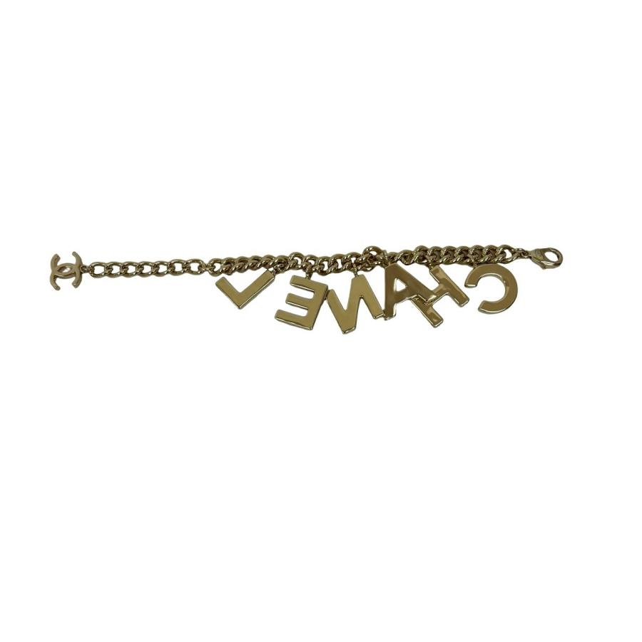 極 美品 コメあり B22A CHANEL シャネル ロゴ ココマーク ブレスレット バングル アクセサリー ブラック ホワイト ゴールド 89815_7