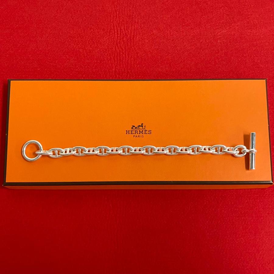 極 美品 希少品 HERMES エルメス シェーヌダンクル MM 17コマ シルバー 