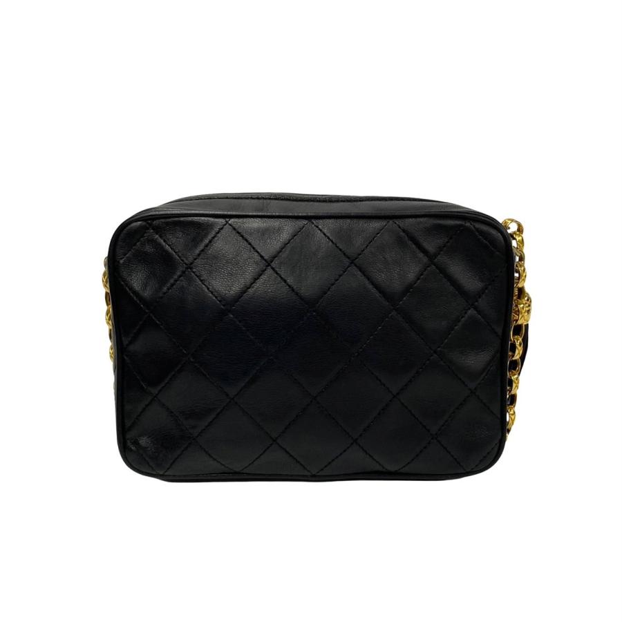 極 美品 箱 袋付き シール有 1番台 CHANEL シャネル マトラッセ ラムスキン レザー フリンジ チェーン ショルダーバッグ ブラック 45839_5