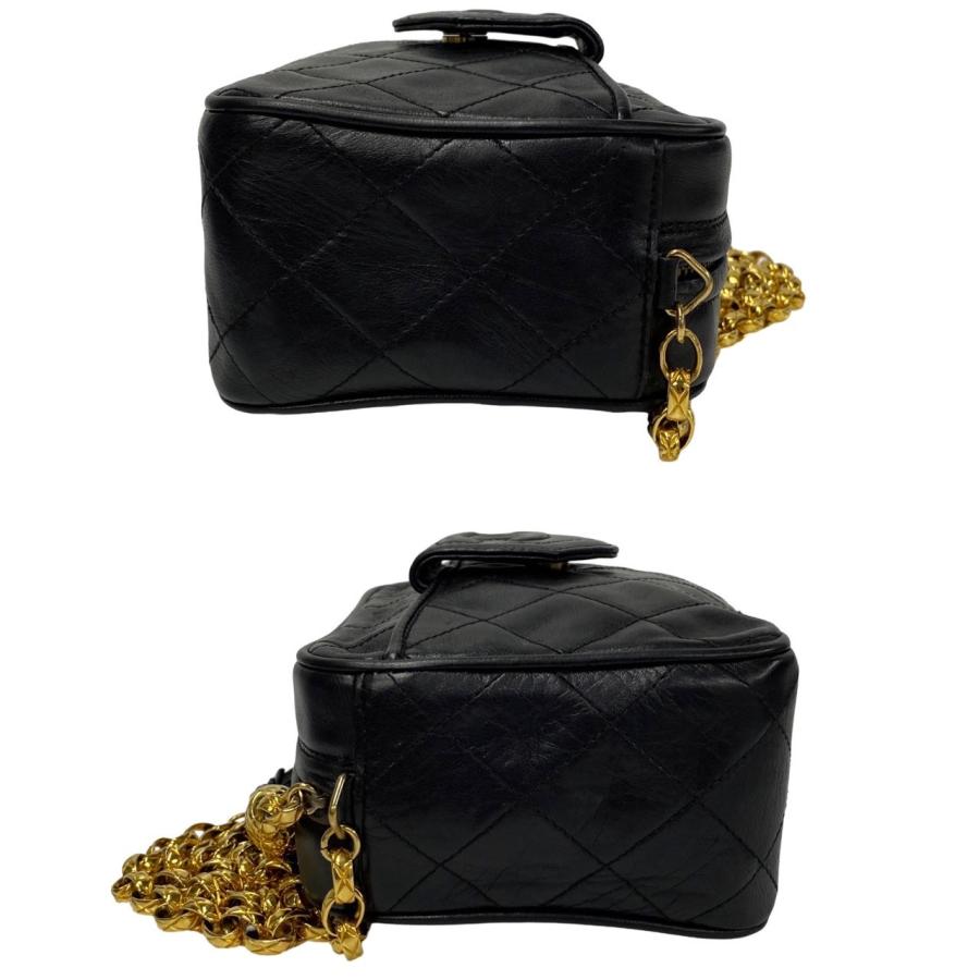 極 美品 箱 袋付き シール有 1番台 CHANEL シャネル マトラッセ ラムスキン レザー フリンジ チェーン ショルダーバッグ ブラック 45839_6