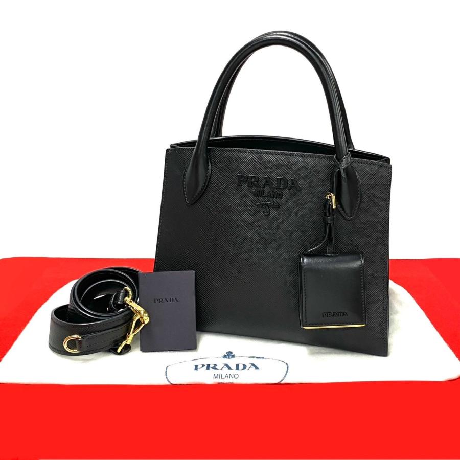 PRADA（プラダ） ほぼ未使用 希少品 袋付き ロゴ レザー 本革 2way