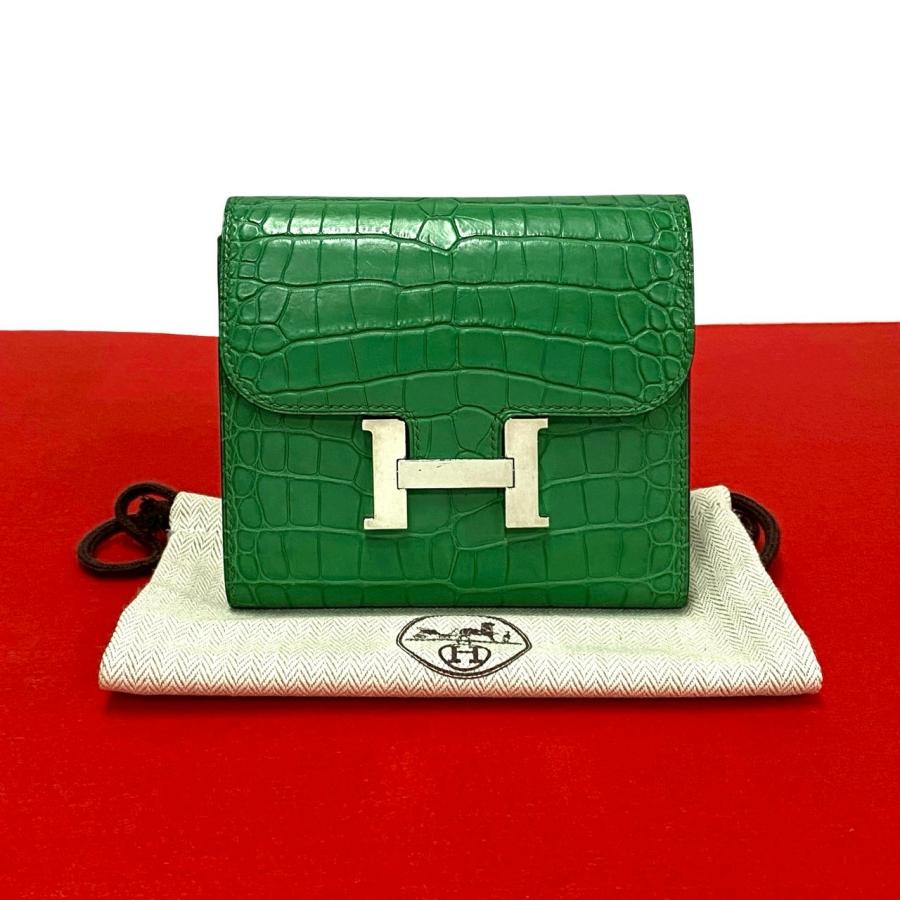 ほとんど 未使用 本革 グリーン