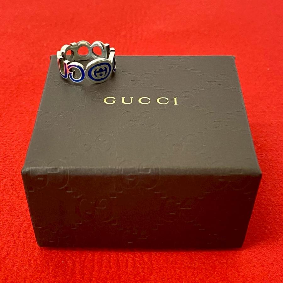 GUCCI（グッチ） 極 美品 インターロッキング G エナメル リング
