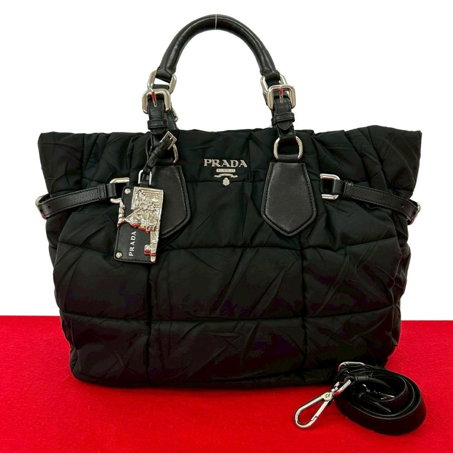 美品】PRADA ハンドバッグ 2WAY ショルダーバッグナイロン レザー