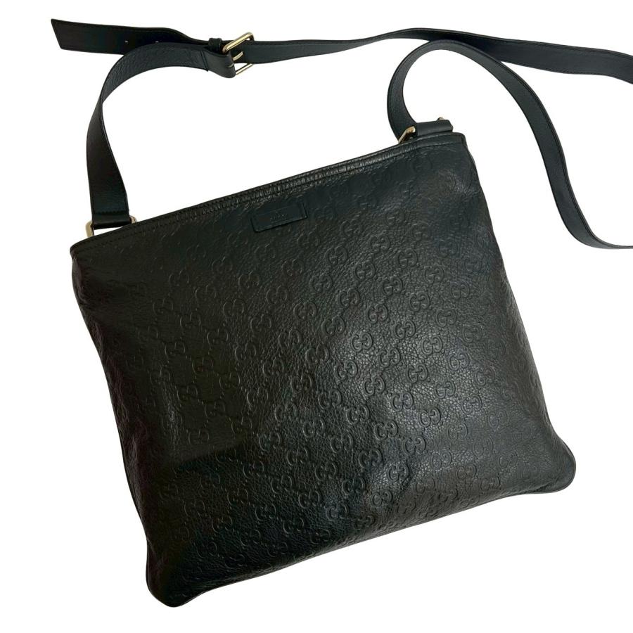 GUCCI（グッチ） 極 美品 希少品 シマ GG ロゴ 刻印 レザー 本革