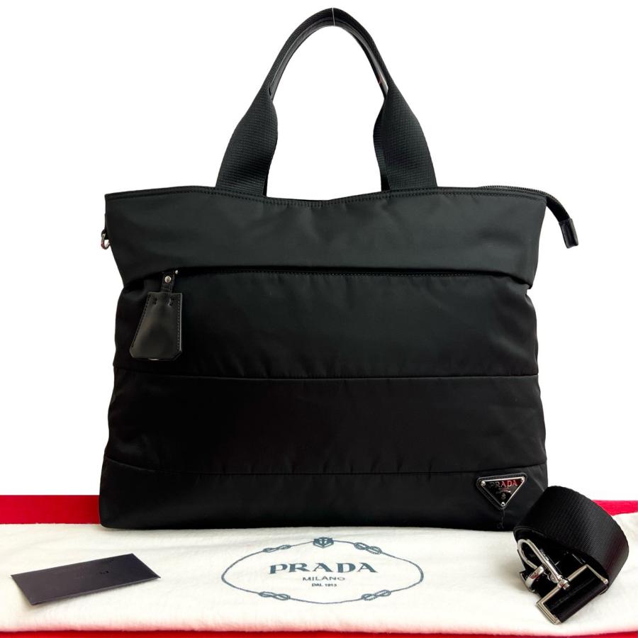 希少 PRADA プラダ ビジネス バッグ 2way 三角ロゴ レザー 黒 希少 PRADA プラダ ビジネス バッグ 2way 三角ロゴ レザー 黒