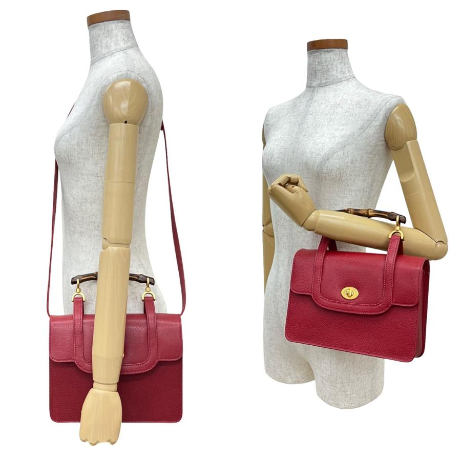 GUCCI（グッチ） 極 美品 保存箱 袋付 オールドグッチ バンブー レザー