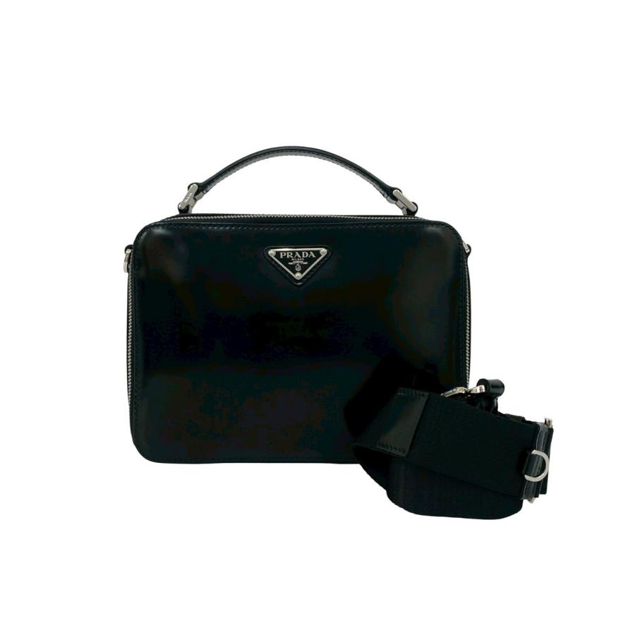 PRADA（プラダ） 未使用保管品 袋付き 三角ロゴ 金具 パテント レザー 