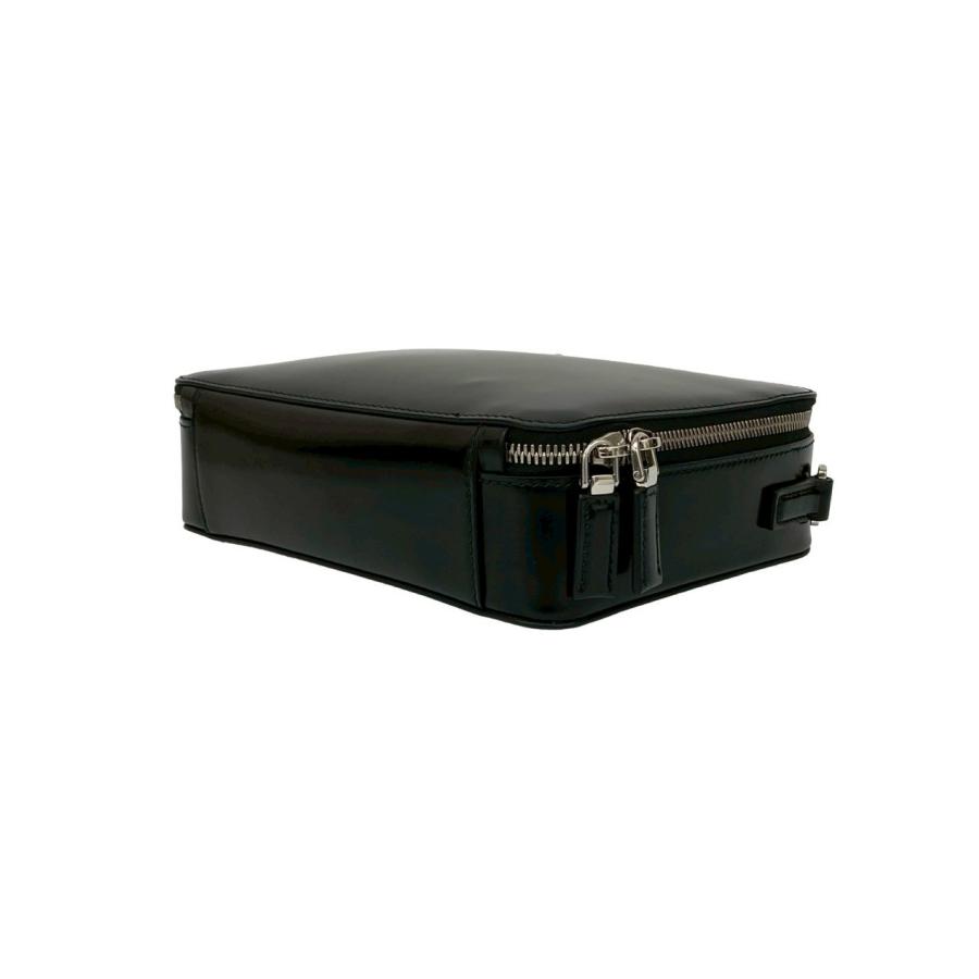 未使用保管品 袋付き PRADA プラダ 三角ロゴ 金具 パテント レザー 本革 2way ハンドバッグ ショルダーバッグ ブラック 黒 23079 PRADA（プラダ） 未使用保管品 袋付き 三角ロゴ 金具 パテント レザー