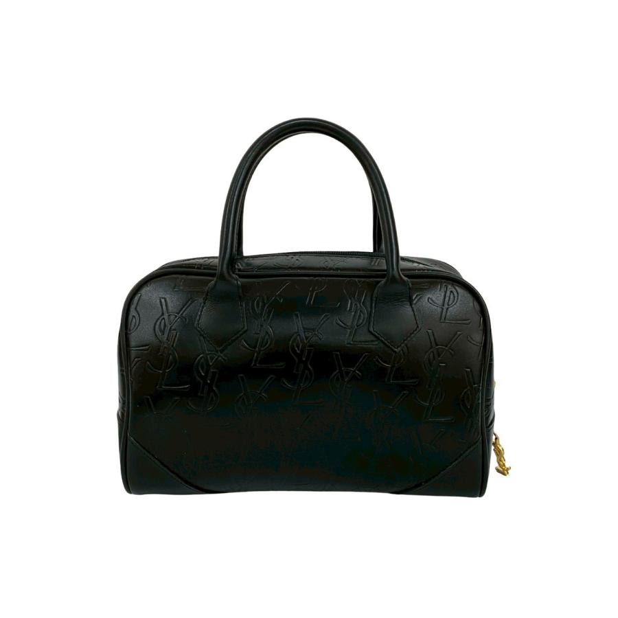 m*o様 Yves Saint Laurent ブラックレザー ハンドバッグ コ Yves Saint Laurent（イヴ・サンローラン） 極 美品 イヴ サンローラン