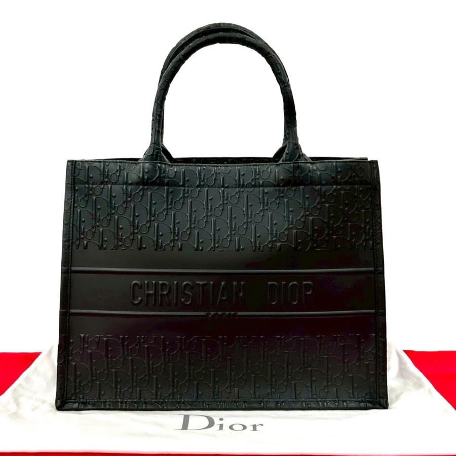 極 美品 袋付き Christian Dior ディオール ブックトート オブリーク