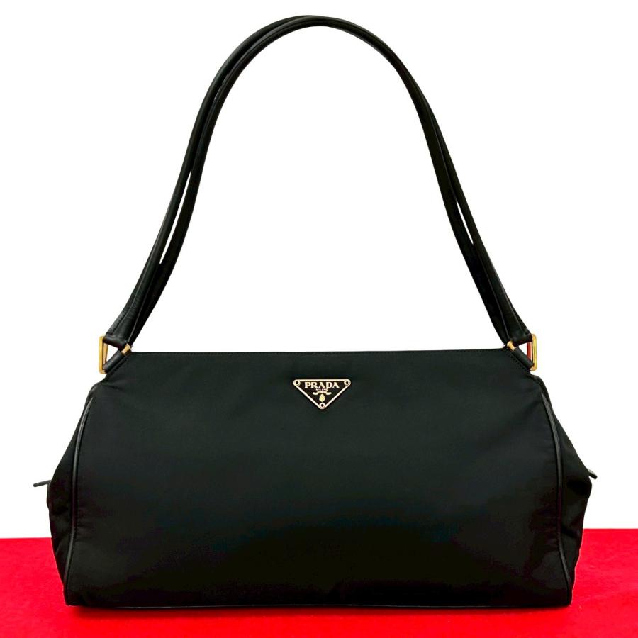 美品✨️PRADA ナイロントートバッグ 三角ロゴ ブラック 肩掛け PRADA