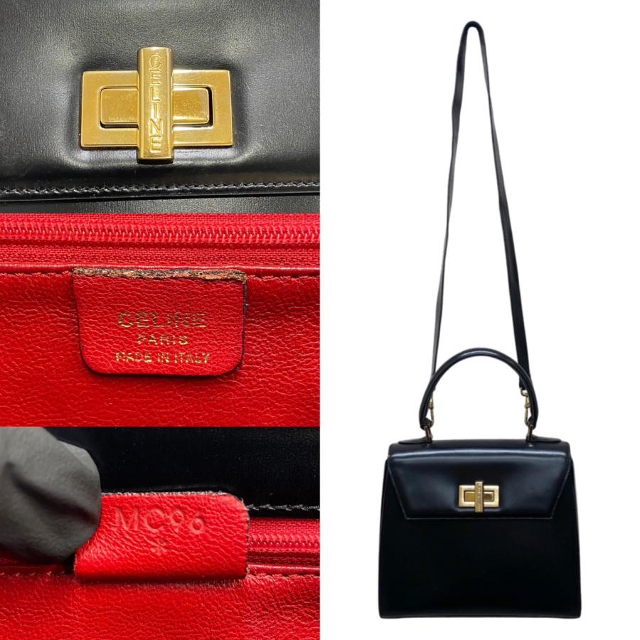 CELINE 美品 セリーヌ ヴィンテージ ロゴ ターンロック 金具 CELINE 美品 セリーヌ ヴィンテージ ロゴ ターンロック 金具